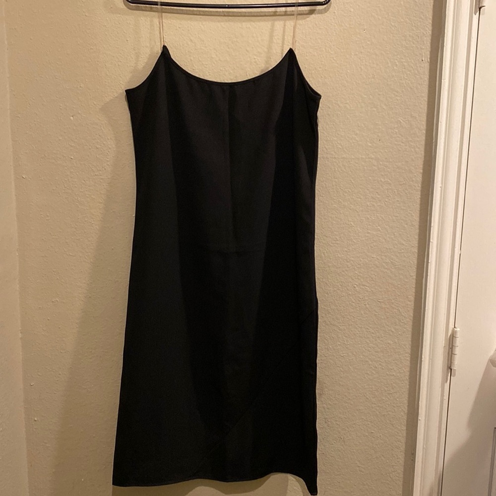 The Edit Black Dress With Clear Straps